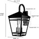Seager 3 Light 24.25 inch Textured Black Outdoor Wall Sconce